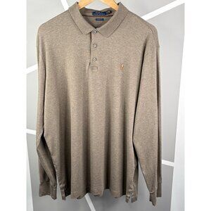 Polo Ralph Lauren Long Sleeve Polo Men’s XL Classic Fit Heather Brown Cotton